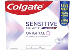 Colgate Creme Dental para sensibilidade Sensitive Pro Alívio Imediato 90 g, 3 Unidades, Alívio da Sensibilidade com Arginina, Sensação Imedi
