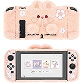 GeekShare Cute Plush Protective Case Cover Compatible with Standard Switch - Shock-Absorption and Anti-Scratch Skin Case for Switch - Plush Rabbit (for Switch 2017)
