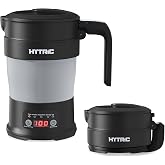 HYTRIC Travel Electric Kettle, 700ML Collapsible Hot Water Kettle, Black | Foldable, Smart Control, BPA-Free, Multifunctional Kettle for Egg, Noodles, Delay Start, Portable for Travel, Hotel &amp; Office