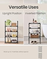 SONGMICS 4-Tier Shoe Rack Storage Organiser Metal Upright or Inverted view 3