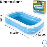 Bestway Family Paddling Pool 778L 2.62m x 1.75m x 51cm Outdoor Garden view 7