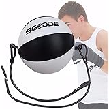 SGODDE Leather Boxing Ball, Speed Dodge Ball Double End Gym MMA Boxing Sports Punch Bag Floor to Ceiling Rope Workout(Length 4,76 ft)