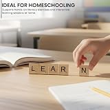 ASPIRE UK 200 Wooden Alphabet Letter Tiles Scrabble Style Spelling Phonics view 2