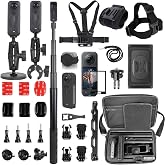 PellKing Accessories Kit for insta360 X5,Included Carrying Case with Belt,Aluminium 1/4" Adapter,Handlebar Clamp,Magnetic Mount,43in Selfie Stick,Chest Strap,Head Strap,Backpack Mount,and Others