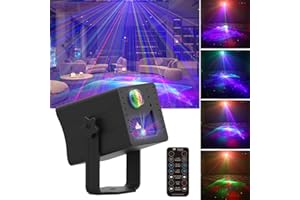 ADDBITCOLOR Portable Rechargeable RGB Laser-LED Aurora Light Sound Activated Projector for DJ Disco Stage Party Xmas Decorations Pub KTV Bar Dance Mood Birthday in-Car Travel Show Home Camp Trip