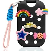 HMGES EVA Case for Touchland 1 FL.OZ(30mL) Hand Sanitizer Spray,With 5 Charms & Keychain,Cute Touchland Mist Holder Cover,Lig