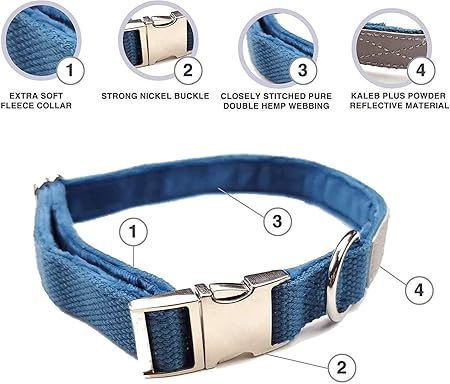 hemp dog collar with metal buckle