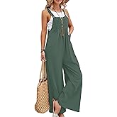 Korebow Wide Leg Jumpsuit for Women Spring Summer Casual Loose Bib Overalls Palazzo Pants Rompers Jumpsuits