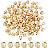 PLIGREAT 100 Pcs 14K Gold Plated Spacer Beads 3mm Twist Brass Beads Irregular Spacer Beads for DIY Necklace Bracelet Jewelry Making Findings