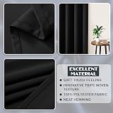 Rayyan Linen Blackout Eyelet Ring Top Curtains 46x72 Pair with Tiebacks BLACK view 3