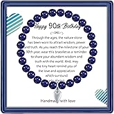 90th Birthday Gifts for Women, Amethyst Beads Birthday Bracelet for Woman Truning 90 Years Old Jewelry Gift for Her Women Mom Sister Best Friend Wife Grandmother Birthday Gifts