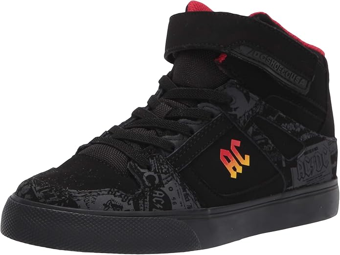 DC Kid�s Pure High Top EV Skate Shoes with Ankle Strap and