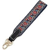 ZOOEASS Wristlet Keychain Strap, Short Lanyard for Keys with Key Ring Wristlet Strap for Wallet Camera ID Badges Card Holder