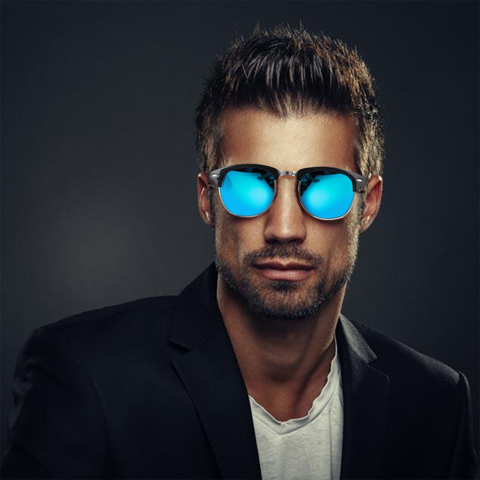 LIVHO G|Semi Rimless Polarized Sunglasses Women Men Retro Brand Sunglasses Goggles UV400