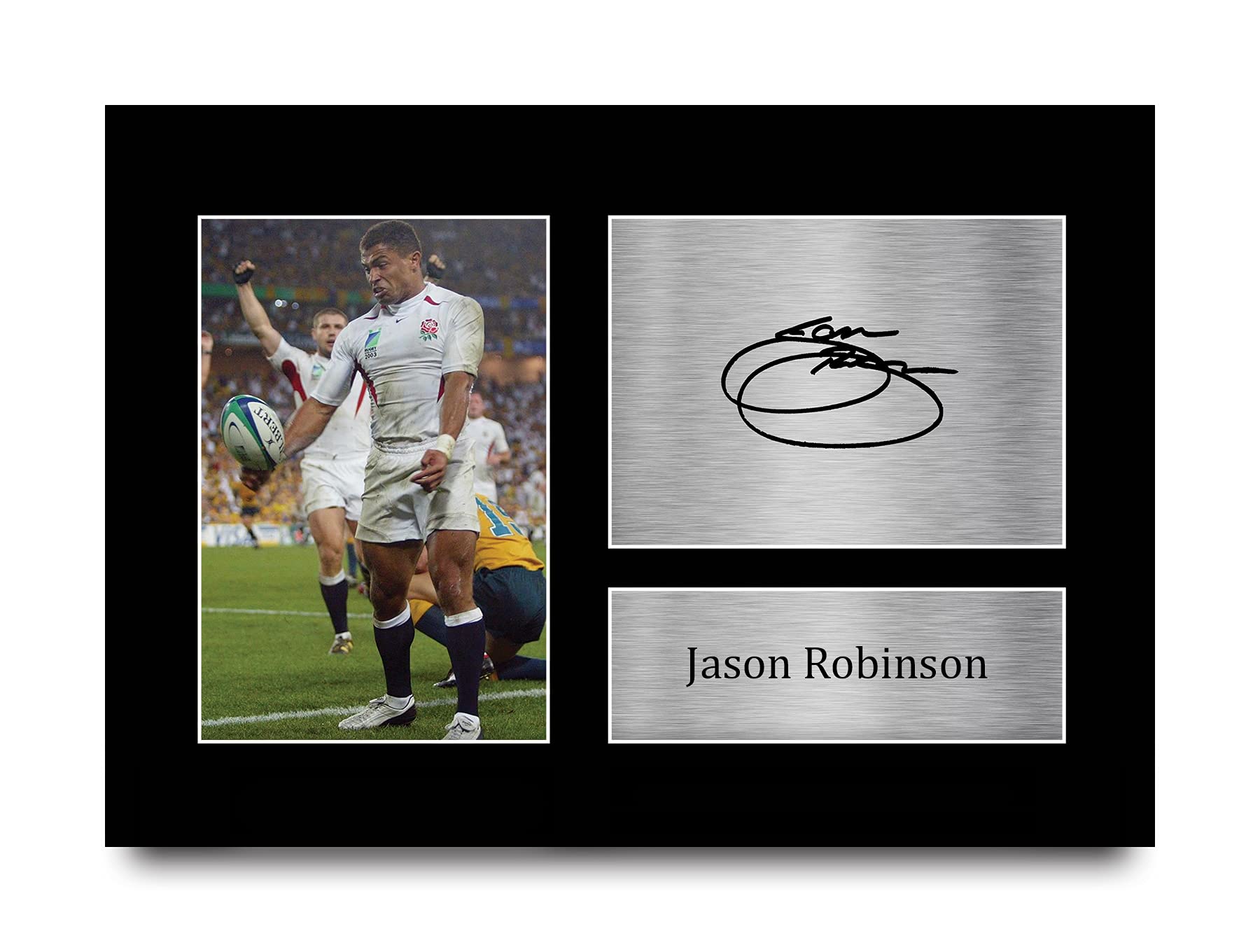 HWC Trading Jason Robinson Gift Signed A4 Printed Autograph England Rugby Union Gifts Print Photo Picture Display