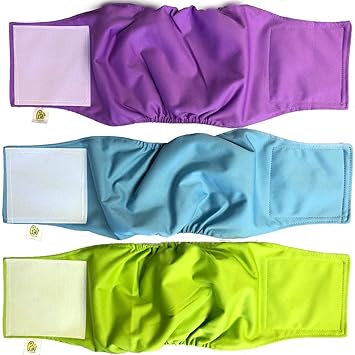 Pet Magasin Luxury Washable Male Dog Wraps/Belly Diapers (3- Pack, Large)