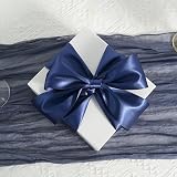 YAAVAAW 22m Navy Satin Ribbon 20mm Wide Gift Wrap Wedding Bow Decor view 4