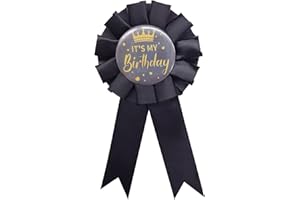 MGJSRNH Birthday Queen Buttons Pins Ribbon,White Satin Corsage Birthday Women Tinplate Badge Pin,Happy Birthday Girl Party Award Brooches Decorations