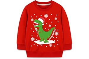 Mrocioa Toddler Boy Girl Sweatshirt Ugly Christmas Style Santa Sweater Baby Kids Dinosaur Xmas Pullover