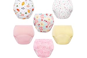 Nutyomi Baby Cotton Training Pants 6 Packs Toilet Training Underpants Absorbent Toddler Potty Training Underwear 2T-5T