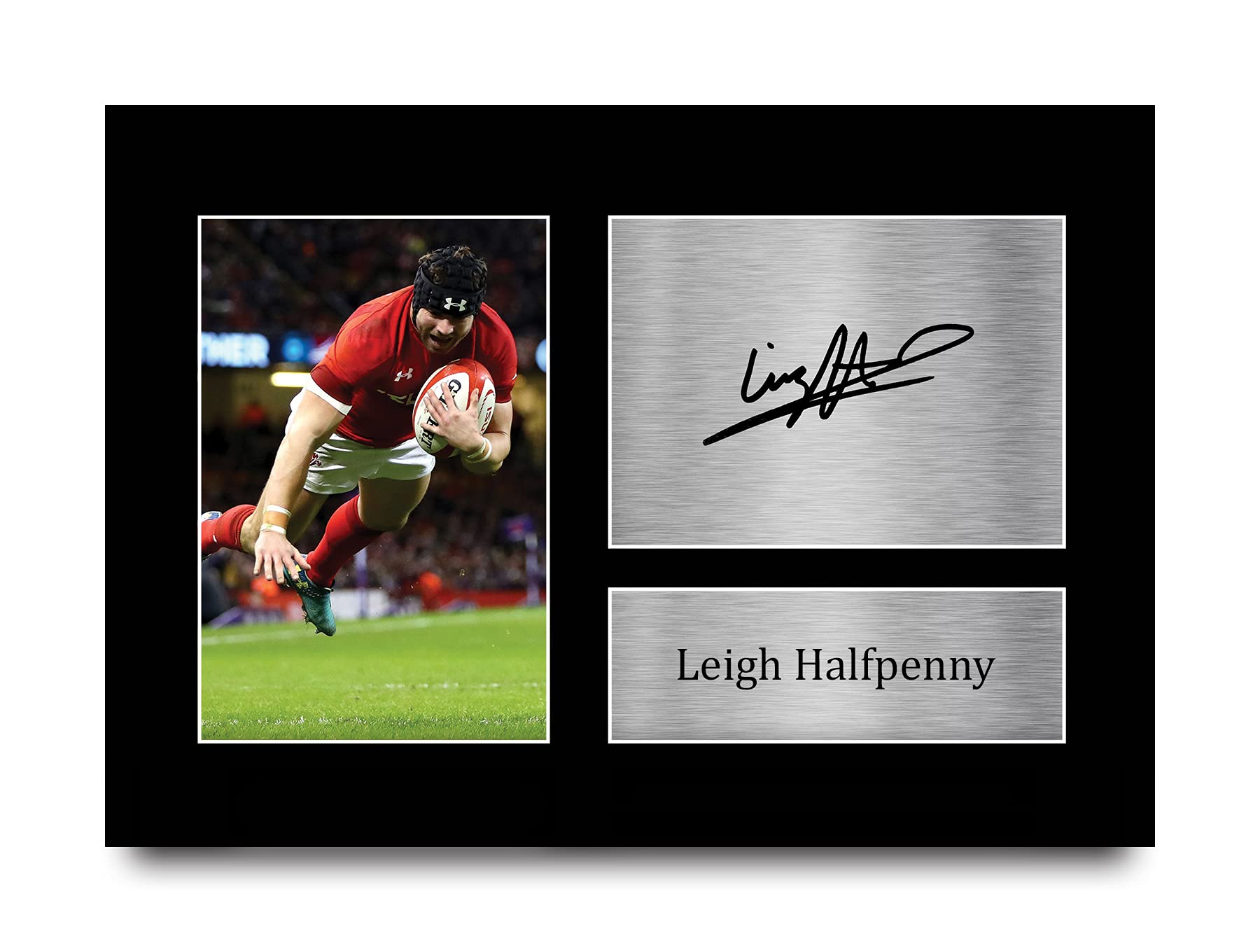 HWC Trading Leigh Halfpenny Gift Signed A4 Printed Autograph Wales Rugby Union Gifts Print Photo Picture Display
