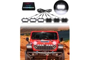 OKLSG LED Grill Lights for Jeep Wrangler JL JLU 2024 2025 Grille Lights Wrangler JL Accessories Front Grille Trims (White)