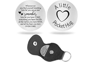 CHAMBOM Pocket Hug Token - Double Sided Long Distance Relationship Keepsake Stainless Steel Inspirational Gifts Christmas Gifts
