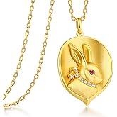 ZDaoBen Rabbit Necklace for Women - Bunny Pendant Necklace, Dainty Easter Gift for Her