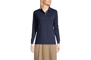 Lands' End School Uniform Kids Long Sleeve Interlock Polo Shirt