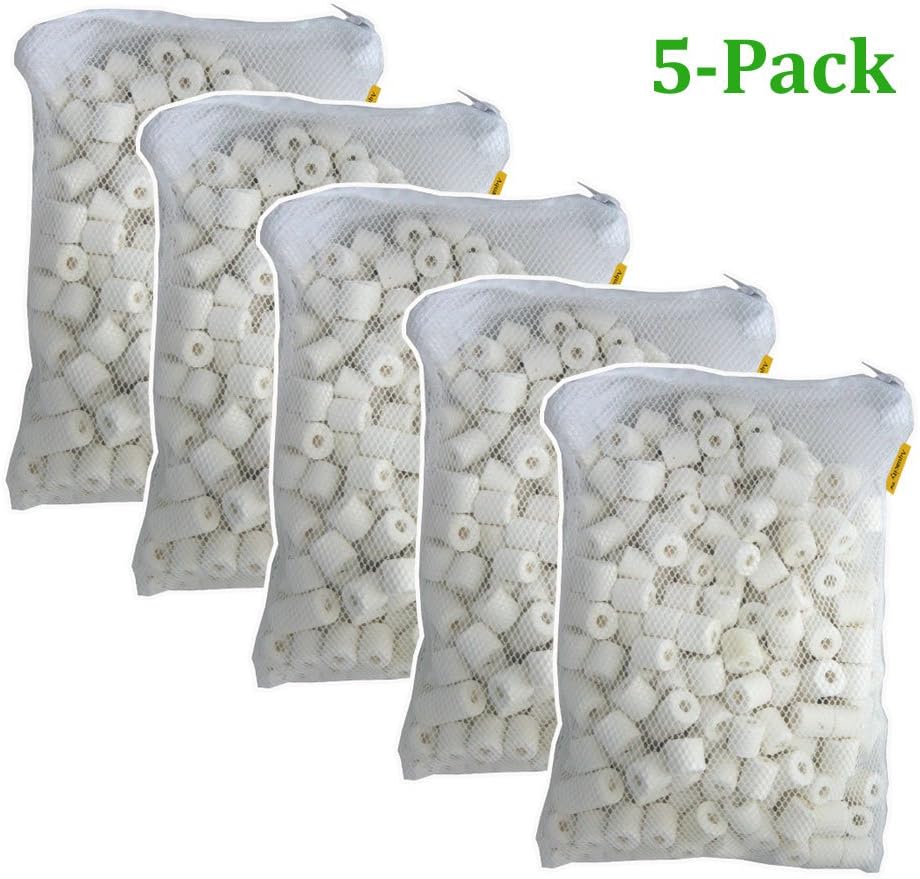 Aquacity Canister Filter Media Replacement Bags - Activated Charcoal Pellet Carbon, Bio Ceramic Rings, 1" Bio Sponge Balls for Aquarium Fish Pond Tank Canister Water Filtration