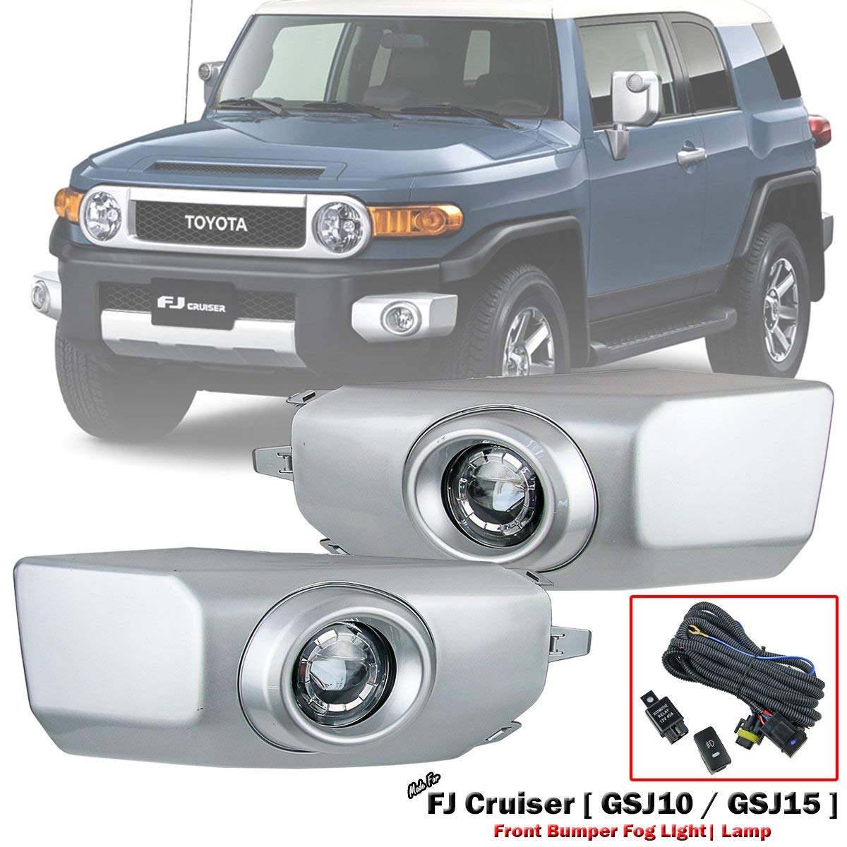 Amazon.com: 1 Pair Front Bumper Fog Light Lamp For Toyota FJ Cruiser GSJ10  GSJ15 2006-2018: Automotive