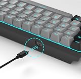 MageGee 60% Mechanical Keyboard 68 Keys Blue Switch USB Wired Grey/Black view 8