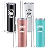 Rtteri 4 Pcs Employee Appreciation Gifts Bulk Thank You Gifts for Coworkers 20 oz Stainless Steel Insulated Motivational Tumbler Travel Mug for Men Women(Colorful)