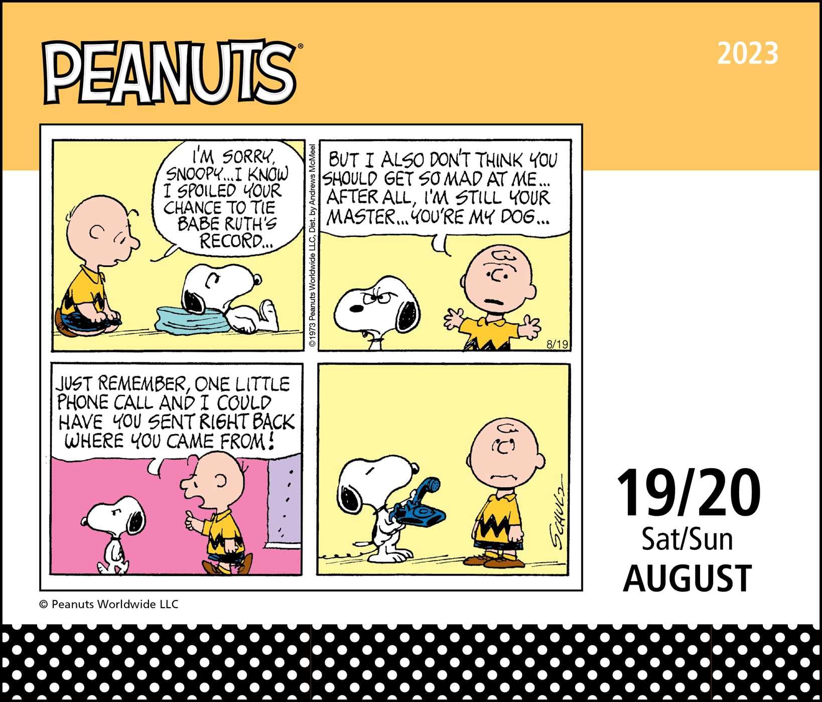 Calendrier Snoopy 2023 Amazon.com: Peanuts 2023 Day-To-Day Calendar: 0050837449312: Peanuts  Worldwide Llc, Schulz, Charles M.: Books