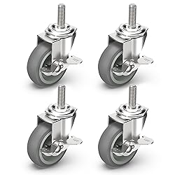 HOLKIE Caster Wheels 3 inch Locking Casters Set of