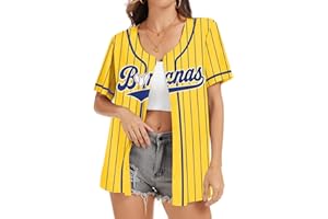 LIXHULT Baseball Button Up Shirt for Women Quick-Dry Graphic Baseball Game Day Fan Jersey Short Sleeve Tops