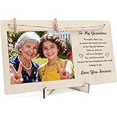 Aelciyue Gifts for Grandma Christmas - Birthday Mothers Valentines Day Gifts for Grandma Retirement Gift for Women Nana Gift from Grandkids Grandmother Wood Tabletop Photo Picture Frames