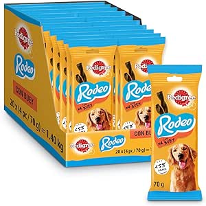 Pedigree Rodeo Snack en Tiras para Perros sabor Buey (Pack de ...