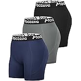 Moozava 5" Womens Spandex Volleyball Shorts 3 Pack Athletic Compression Shorts for Workout Running Gym Yoga Cycling Dance