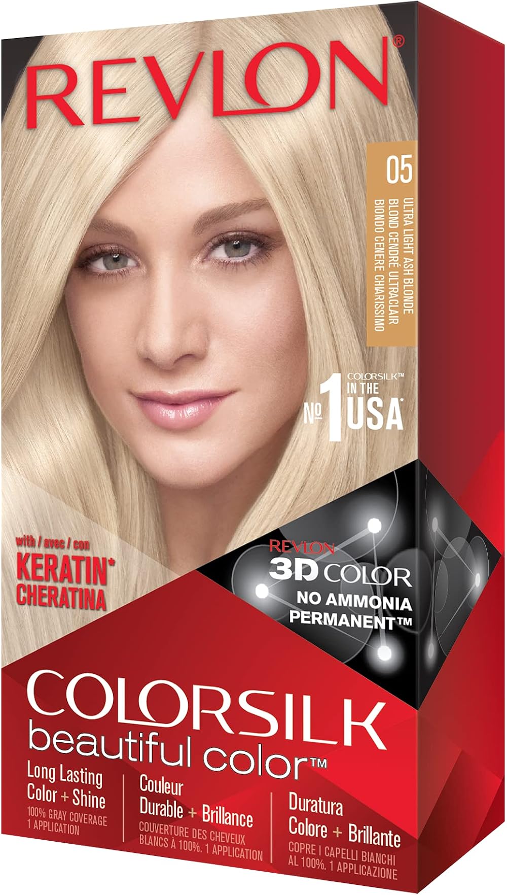 Revlon ColorSilk Beautiful Color 05 Ultra Light Ash Blonde Hair Dye