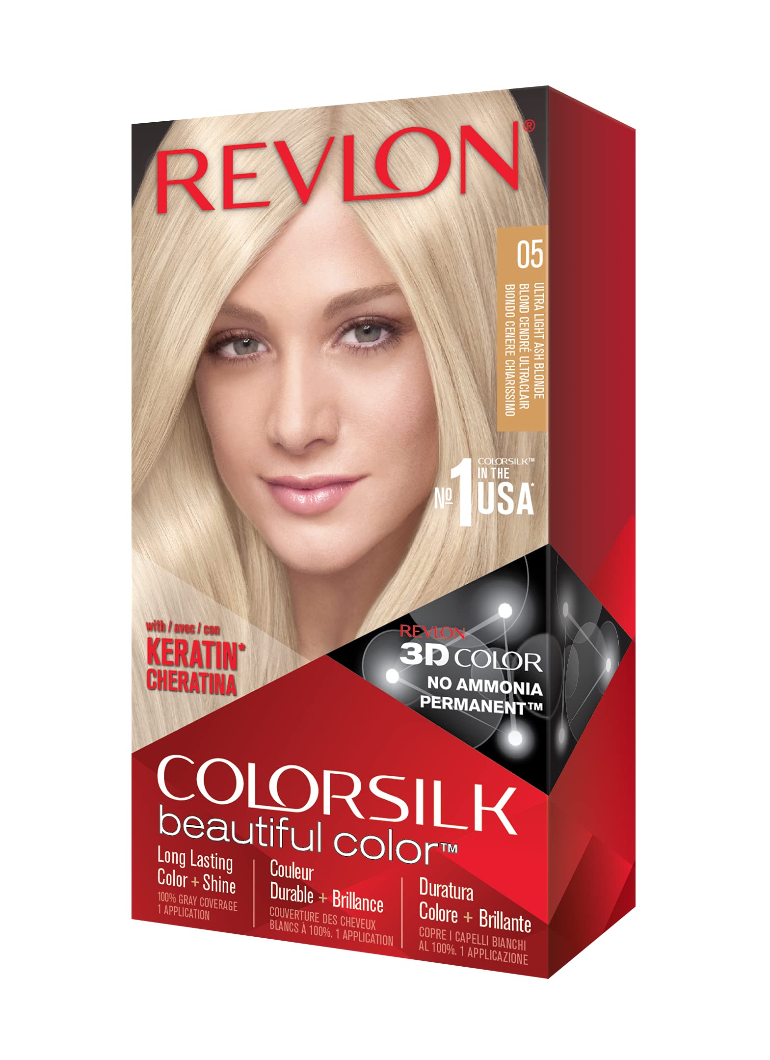 Revlon colorsilk Beautiful Color, 05 Ultra Light Ash Blonde 1 Count (Pack of 1)