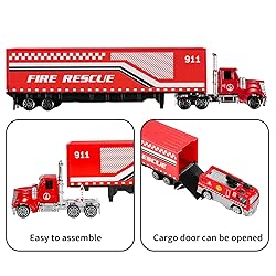 TEMI Diecast Emergency Fire Rescue Vehicle Toy Set