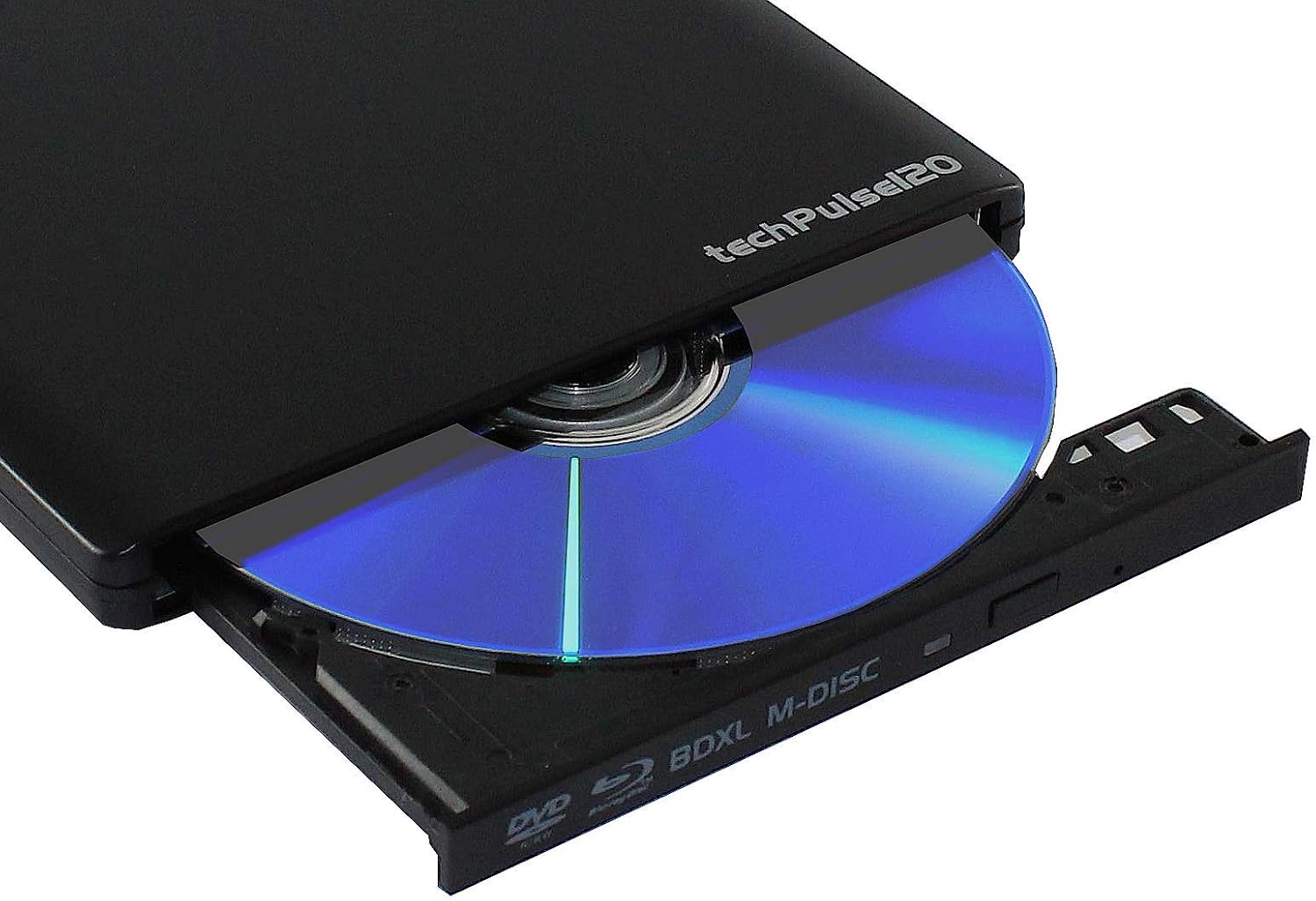 techPulse USB 3.0 3D BDXL externe Bluray MDisc Graveur Lecteur Aluminium Noir Portable BD DVD