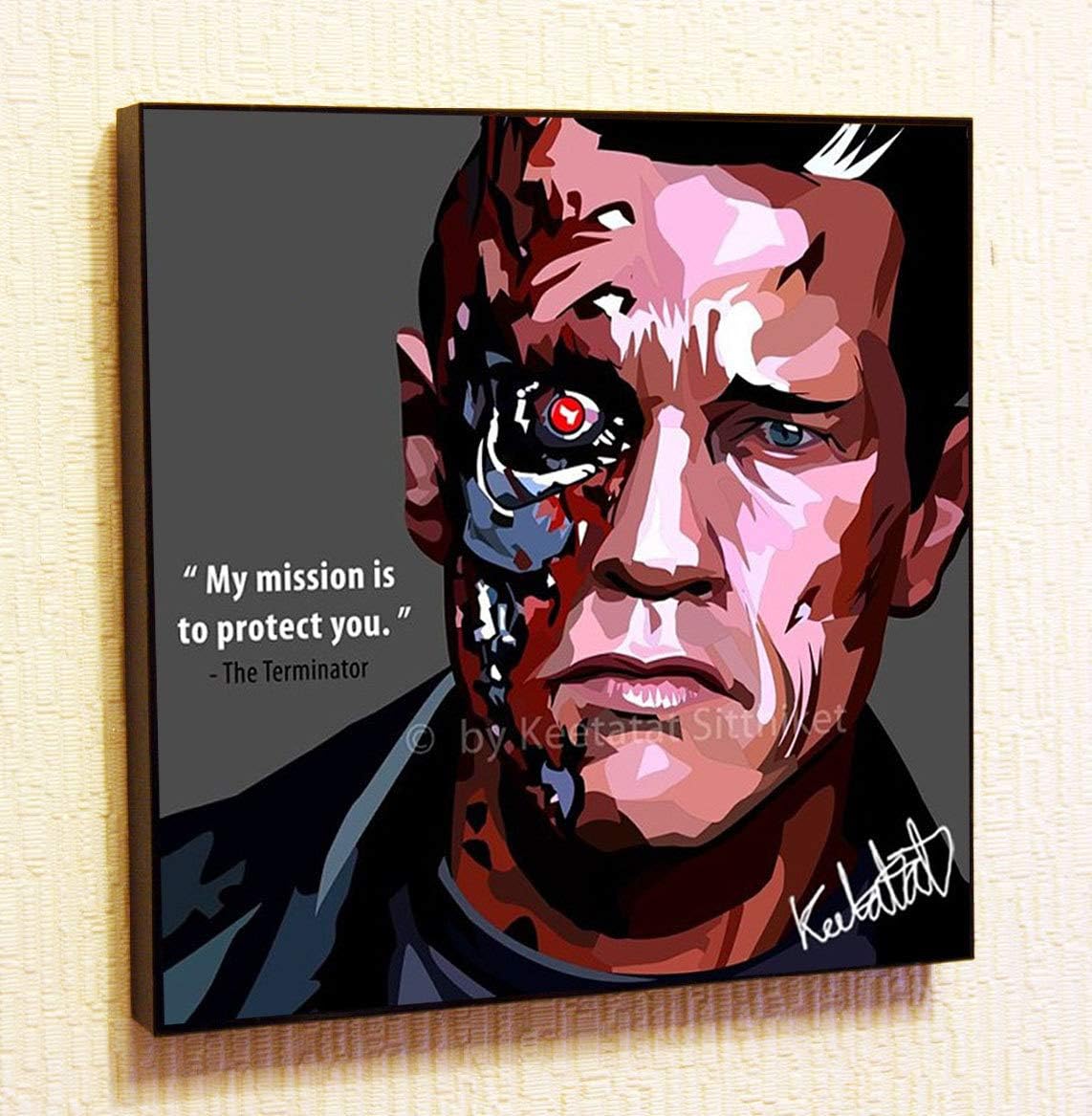 Amazon Com Arnold Schwarzenegger Terminator Poster Pop Art Print Canvas Quotes Wall Decals Framed Fan Artwork Posters Prints