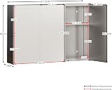 Bath Vida Tiano Triple Mirror Wall Mounted Stainless Steel Bathroom Cabinet view 3