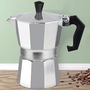 Cafetera de 3 tazas de cocina, cafetera italiana Moka Pot Cafetera,  Italiana Cubana Expresso Estufa Superior Pequeña Cafetera Sabor Fuerte  Cafetera Percolator Ollas, Aluminio Plata 5.3Oz/150ML : Hogar y Cocina -  Amazon.com