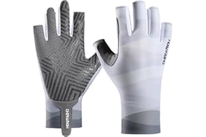 LJCUTE Fishing Gloves UV Protection Fingerless Sun Gloves Men Women for Cycling Hunting Kayaking Hiking Sailing