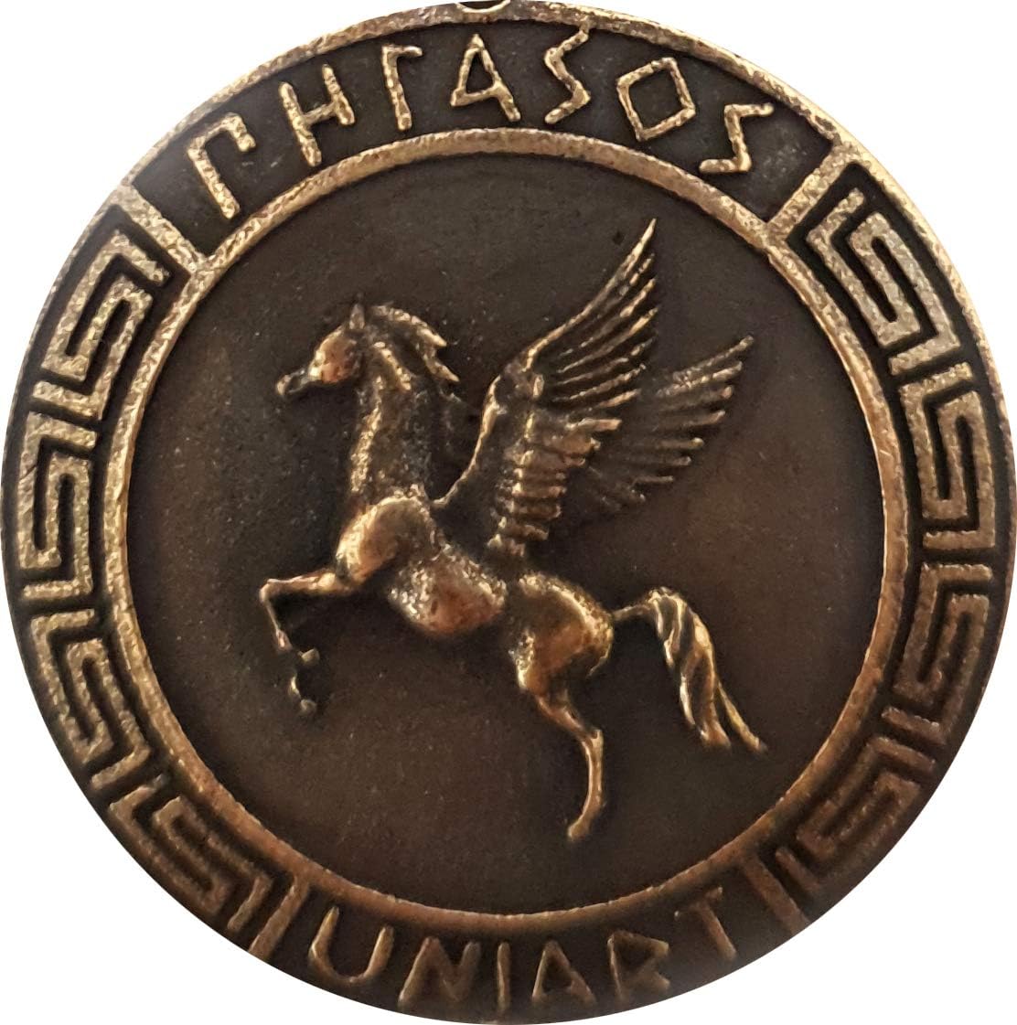 IconsGr Key Ring Ancient Coin Hercules Shield Pegasus Keychain Blue, Gold - Image 4