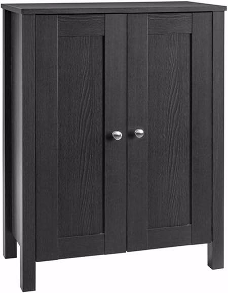Standing Floor Cabinet Cupboard Storage Unit Bathroom Furniture Easy Care Mdf Wood 60 X 30 X 80 Centimeter Dark Brown 2 Doors Amazon Co Uk Kitchen Home