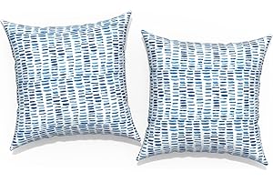 TWLEAR Outdoor Throw Pillow Covers 16x16 Inch, Square Patio Pillow Cases Pack of 2, Modern Decorative Back Cushion Covers for Patio Furniture Garden Couch Farmhouse, Pebble Blue